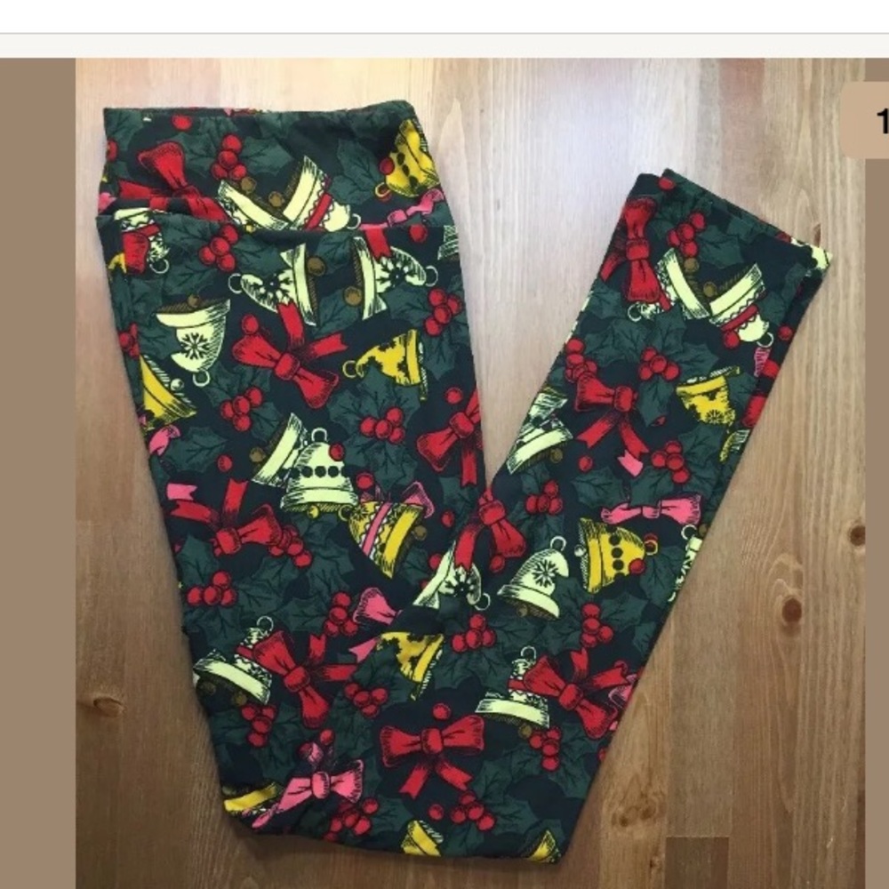 LuLaRoe TC Leggings Plus Christmas Red Green